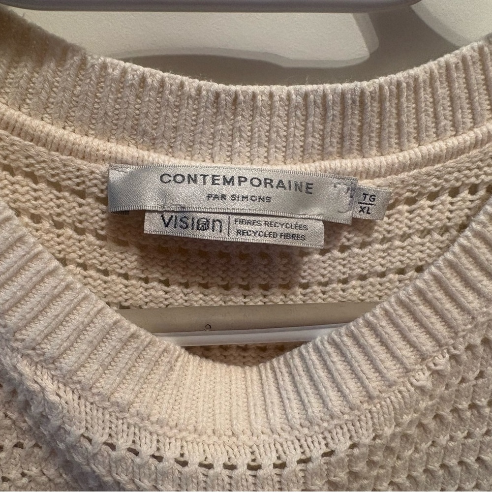 Simons Cream Knit Ruffle-Sleeve Tank Top - Picture 2 of 3